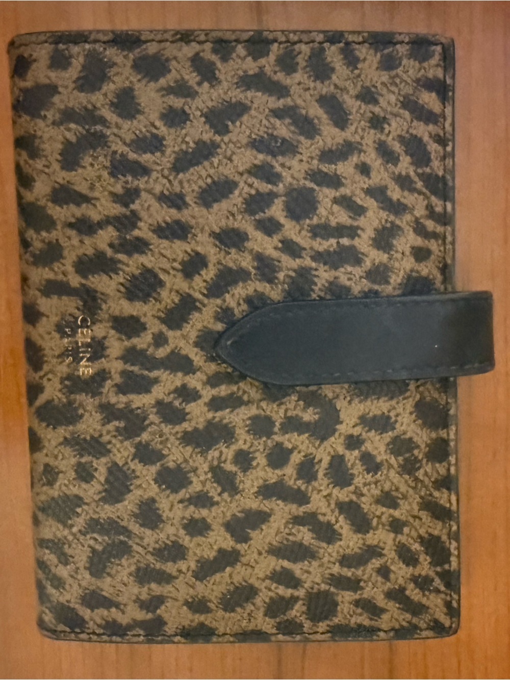 Celine Leopard Print Card Wallet - Brown & Black